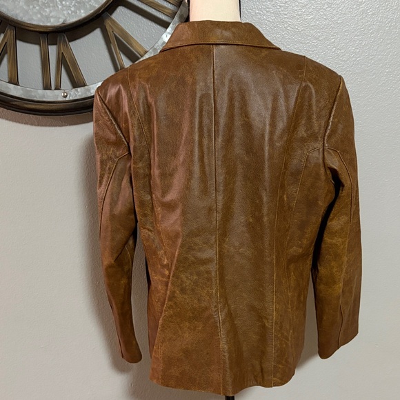 Q.U.E. Brown Leather Women's Jacket - Picture 6 of 10